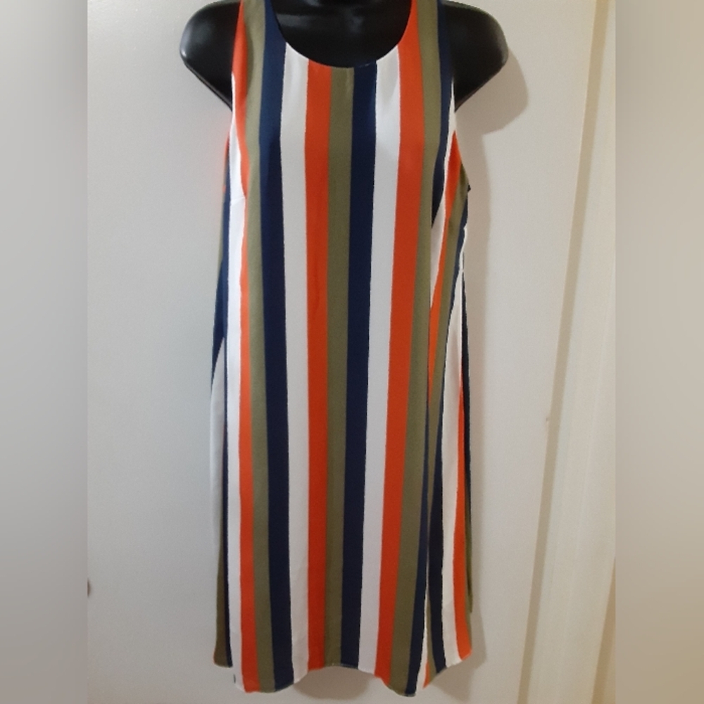Massimo Fabbro Italy Striped Sleeveless Summer Dress Multicolor US/CA 6
